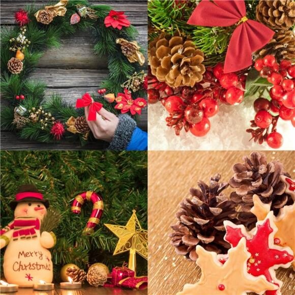 25 Pcs 1.6-2.4 Inches Christmas Pine Cones Decoration with String,Natural Rustic - Picture 6 of 7